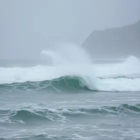 ondas de 2 metros e chuvas fortes