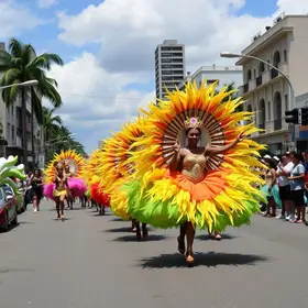 Primeira noite de desfiles em Santos