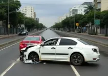 carro despenca em canal
