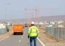 obras viárias na Alemoa Industrial