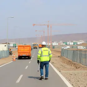 obras viárias na Alemoa Industrial