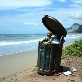 feto encontrado ao lado de lixeira
