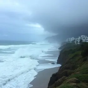 frente fria na Baixada Santista