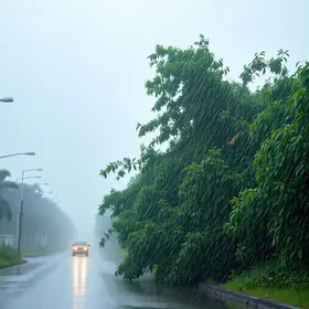 chuva e vento de 93 km/h