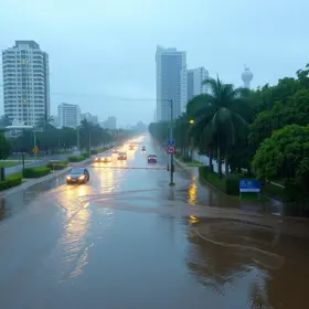 chuva em santos